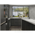 Perabot dapur prefab lacquer hitam perabot dapur kabinet